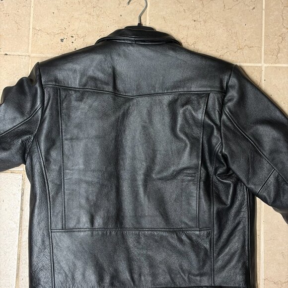 NWOT Large L Brixton Moto Black Leather Jacket - Picture 6 of 7